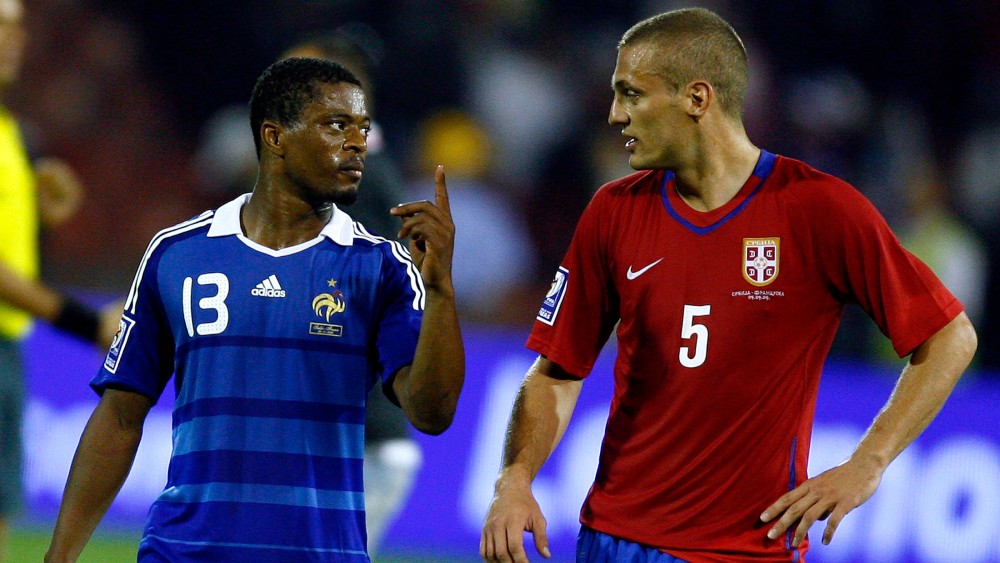 Evra & Vidic in 2009, representing theor national teams of France and Serbia (©Gallo Images)